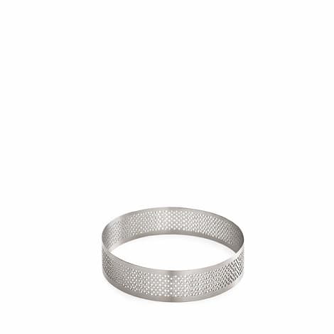 Sagoma Cerchio in Acciaio Microforato Decora (Ø8/10cm) – Anello Microforato Tondo per Crostatine e Basi di Frolla (H2/3,5cm)