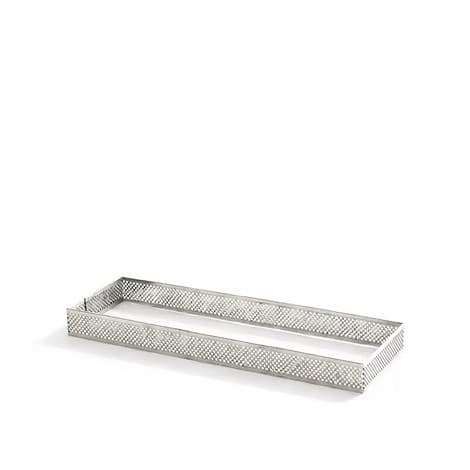 Sagoma Rettangolare in Acciaio Microforato Decora (8×19/10×29cm) – Anello per Crostate e Basi di Frolla (H2/3,5cm)