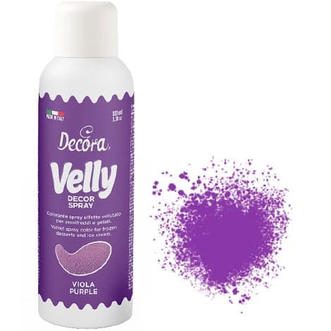 Decorvelly Spray Viola 100ml Decora – Colorante Alimentare Effetto Velluto per Semifreddi e Gelati