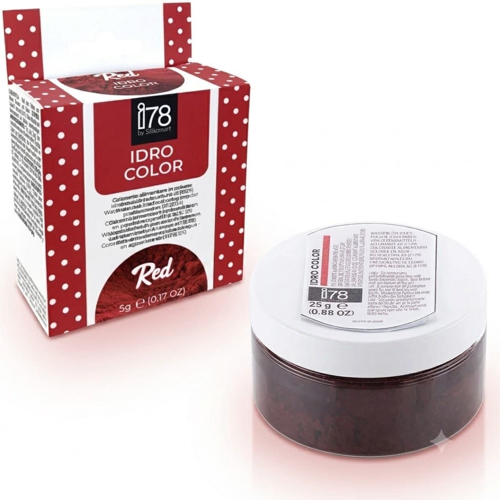 Idro Color Rosso i78-Silikomart (5/25g) – Colorante Alimentare Idrosolubile in Polvere per Impasti, Creme, Glasse e Gelati