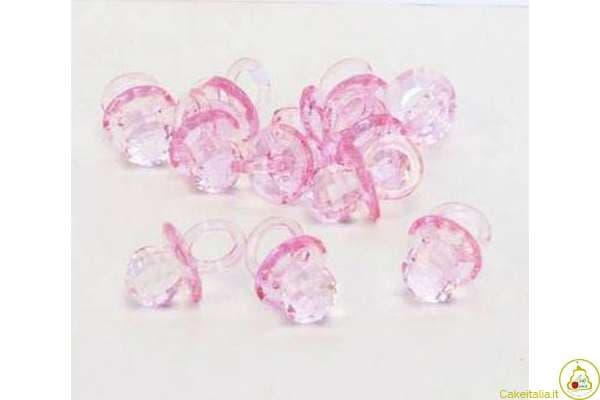 Ciondolo Ciuccio Colore Rosa Brillante 3 pz da 4 cm