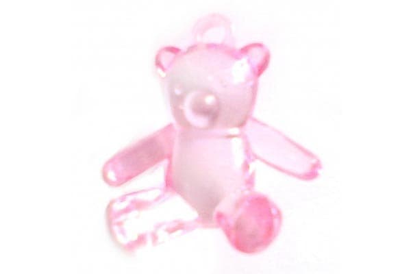 Ciondolo Orsetto Colore Rosa 8 pz da 2,5 cm
