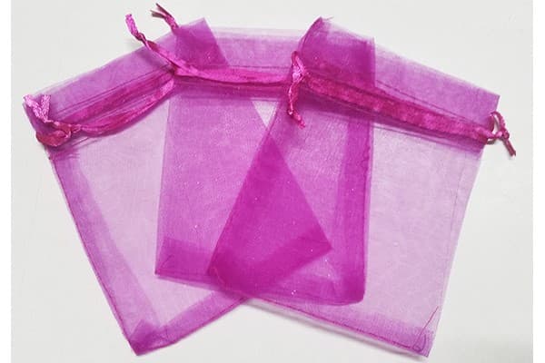10 Sacchetti Viola in organza per confetti