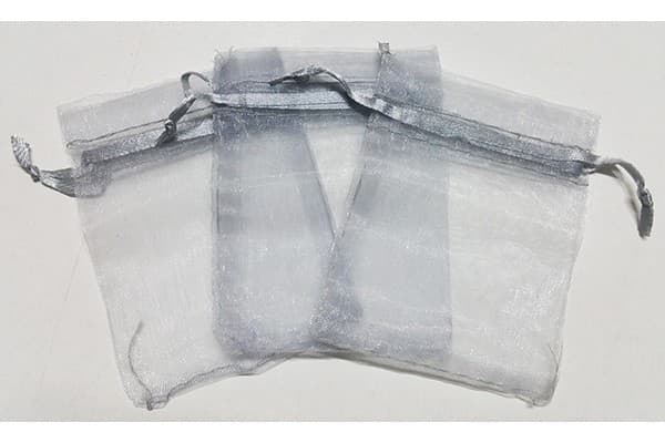 10 Sacchetti Argento in organza per confetti