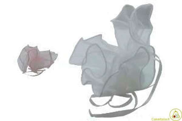10 Fazzoletti Rosa in organza quadrati per confetti