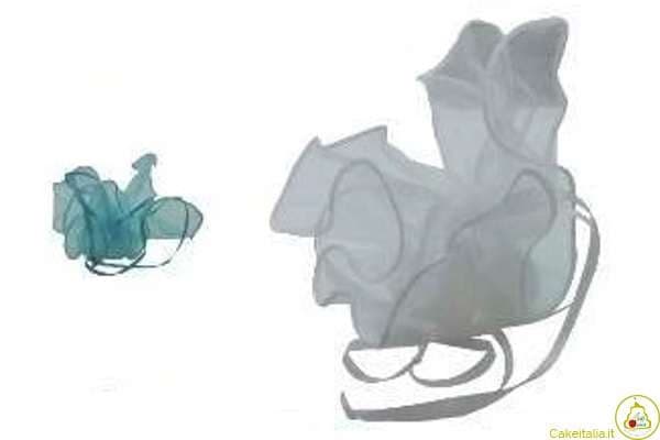 10 Fazzoletti Tiffany in organza quadrati per confetti