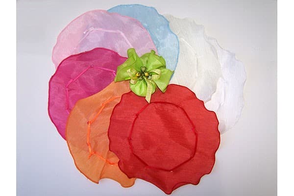 10 Fazzoletti Rossi in organza tondi per confetti
