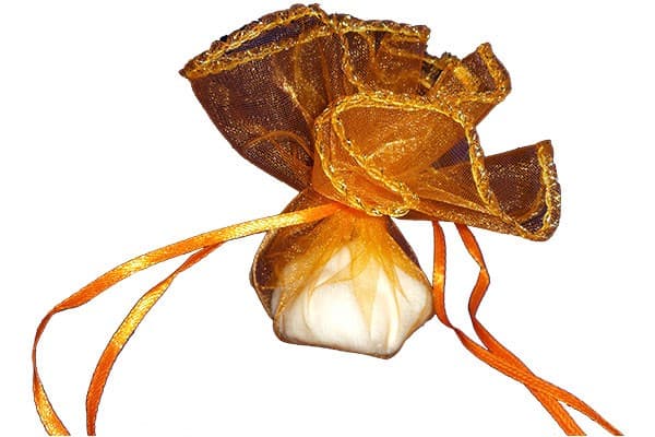 50 Veli in organza con laccetto Tondo colore Oro diam 28 cm