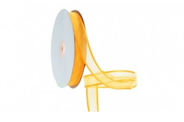 Nastro Giallo in Organza bordato in Raso 20mmx30mt