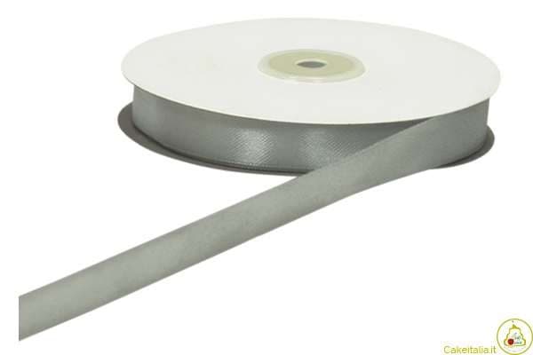 Nastro Doppio Raso Argento 6mmx50mt