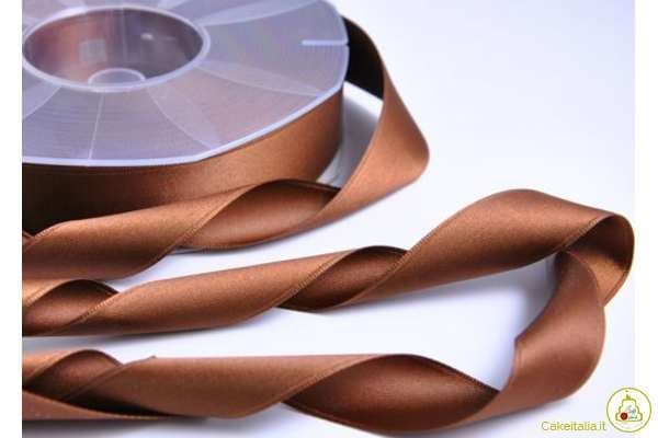 Nastro Doppio Raso Marrone 6mmx50mt