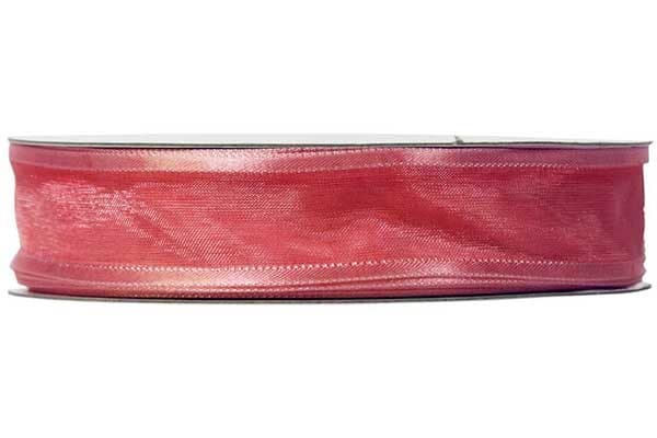 Nastro Rosa Antico in Organza bordato in Raso 20mmx30mt