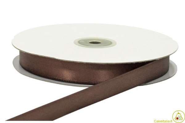 Nastro Doppio Raso Cioccolato 10mmx50mt