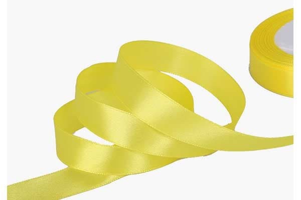 Nastro Doppio Raso Giallo 20mmx50mt