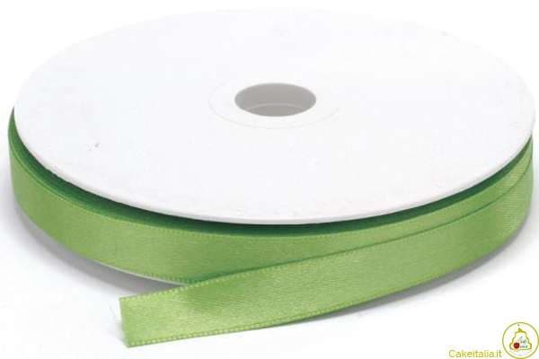 Nastro Doppio Raso Verde Mela 10mmx50mt