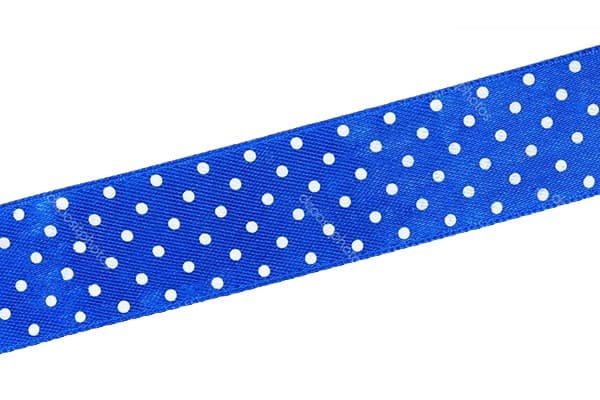 Nastro Doppio Raso Pois Blu 10mmx50mt