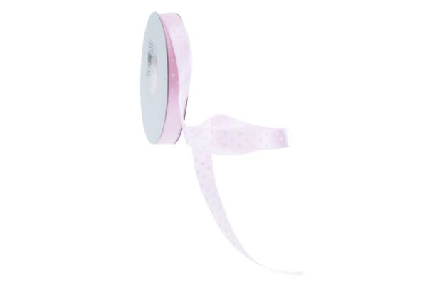 Nastro Doppio Raso Pois Rosa 10mmx50mt