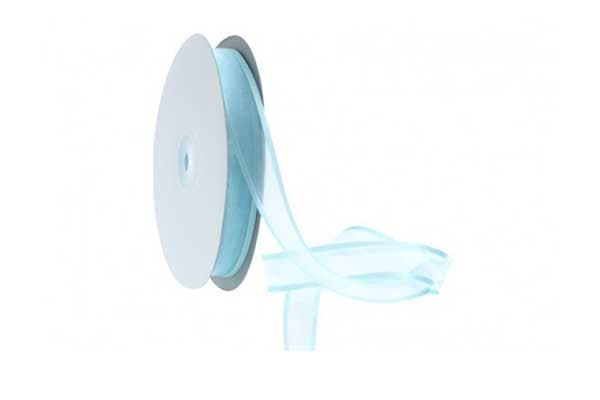 Nastro Cielo in Organza bordato in Raso 20mmx30m