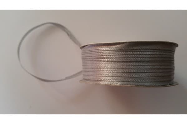 Nastro Doppio Raso Argento 3mmx50mt