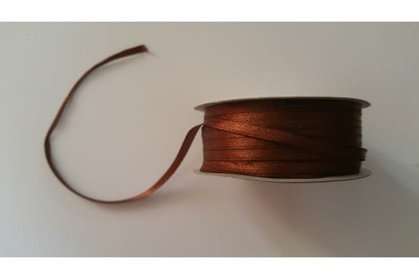 Nastro Doppio Raso Cioccolata 3mmx50mt