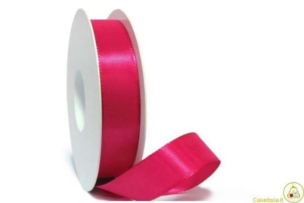 Nastro Doppio Raso Fucsia 6mmx45mt