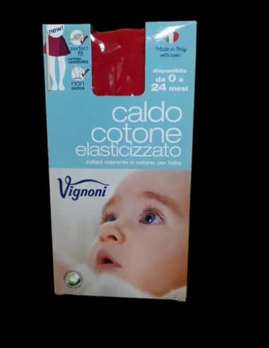 COLLANT BAMBINI - Cotone caldo Vignoni Taglia I (4-6 anni) Colore Rosso