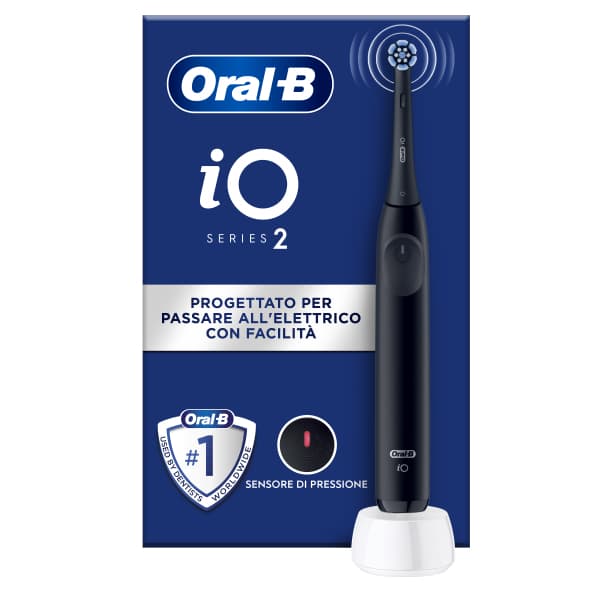 Oral-B iO 2 Adulto Spazzolino rotante Nero GARANZIA ITALIA