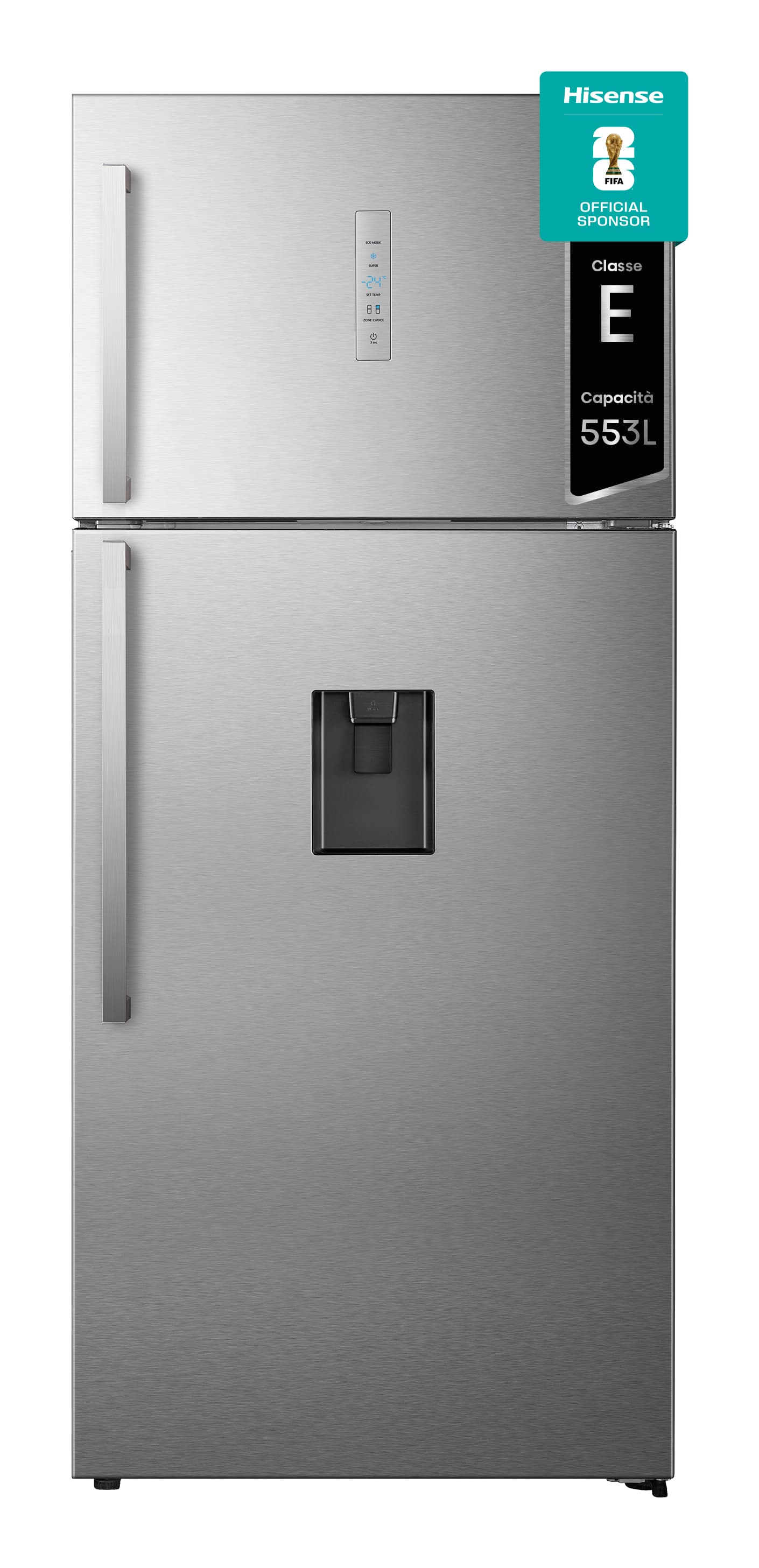 Hisense frigorifero/congelatore RT728N4WCE libera installazione 553L Classe E Dispenser Acqua Profondità ridotta Porta Reversibile GARANZIA ITALIA
