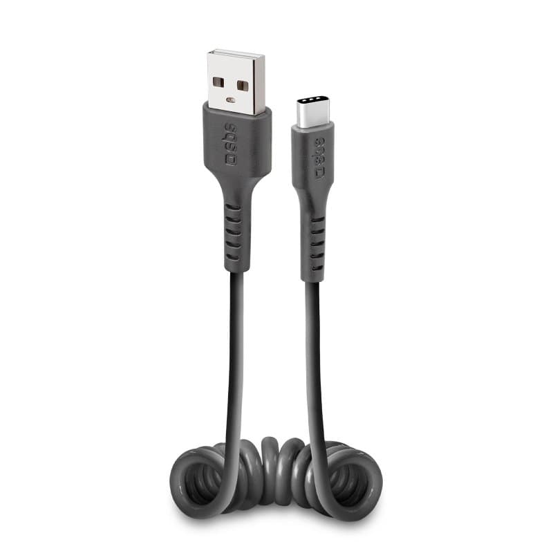 SBS Cavo dati e ricarica Type-C spiralato GARANZIA ITALIA