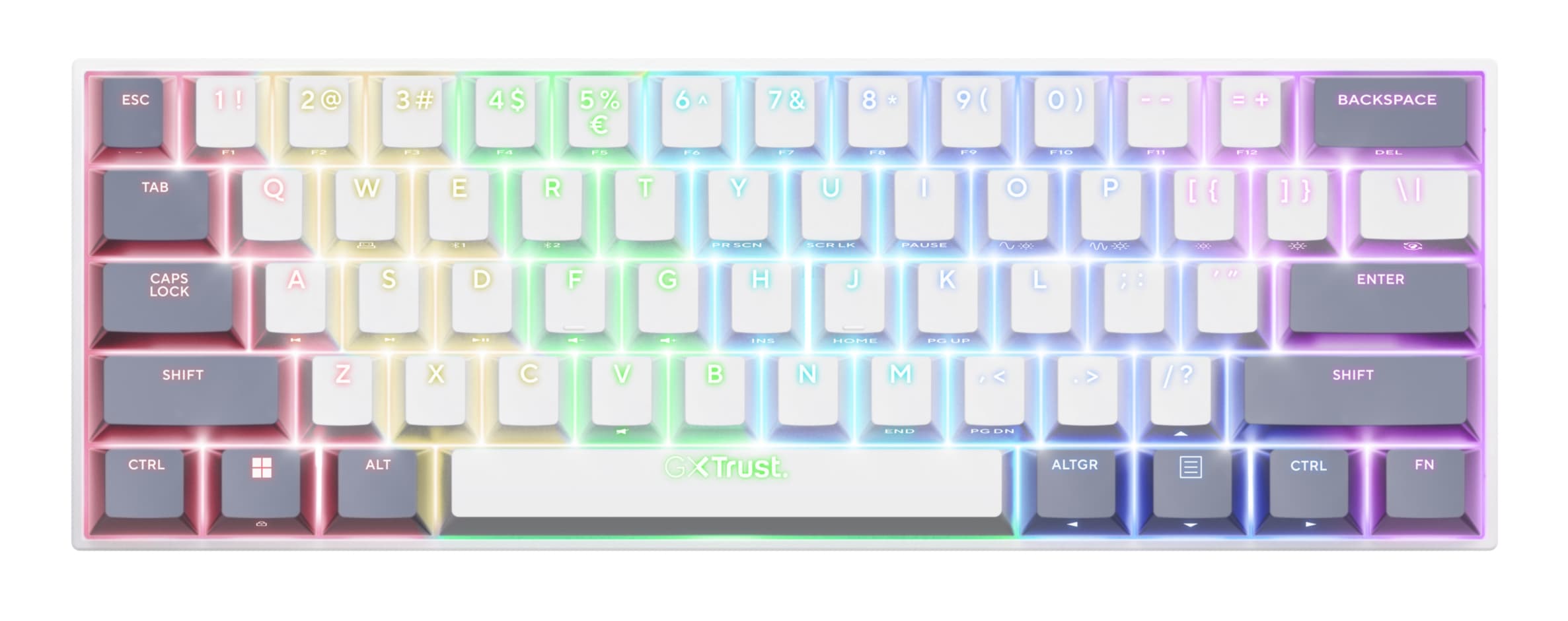 Trust GXT 873 Acira tastiera Gaming Bluetooth QWERTZ Italiano Bianco GARANZIA ITALIA