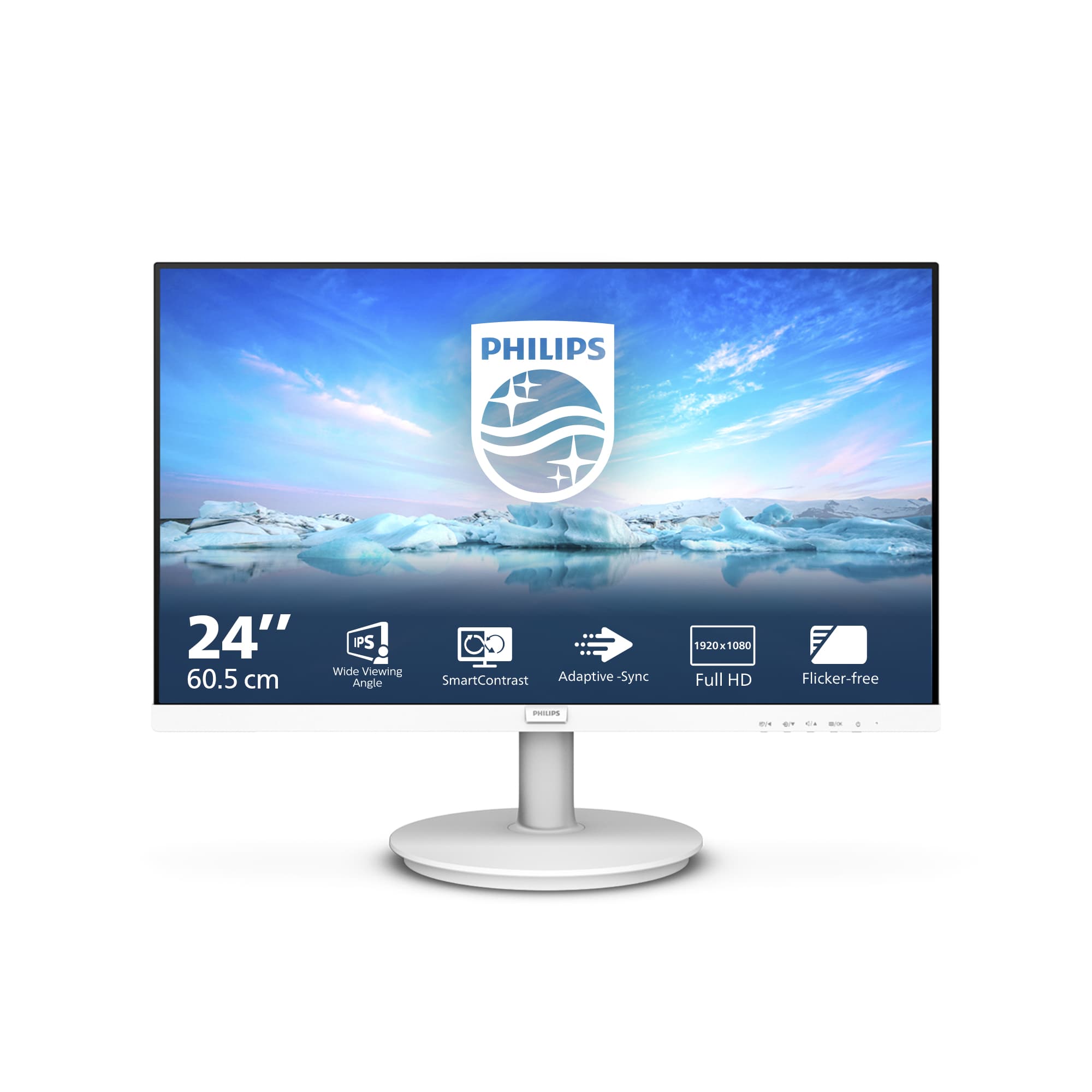 Philips V Line 241V8AW/00 Monitor PC 60,5 cm (23.8") 1920 x 1080 Pixel Full HD LCD Bianco GARANZIA ITALIA