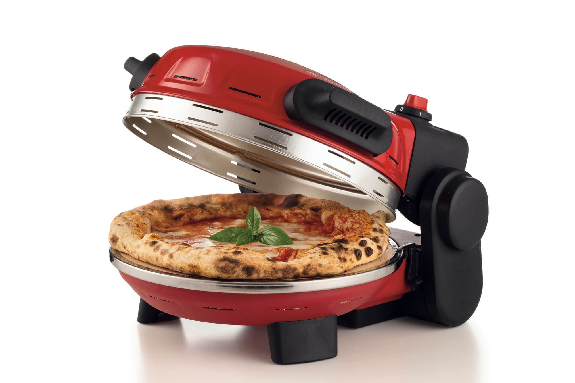 Ariete 934 Pizzeria Gourmet, Forno per pizza napoletana e calzoni, 1500W, Temperatura 400°C, 3 minuti di cottura, Pietra refrattaria rimovibile, Regolazione temperatura inferiore e superiore, Rosso GARANZIA ITALIA