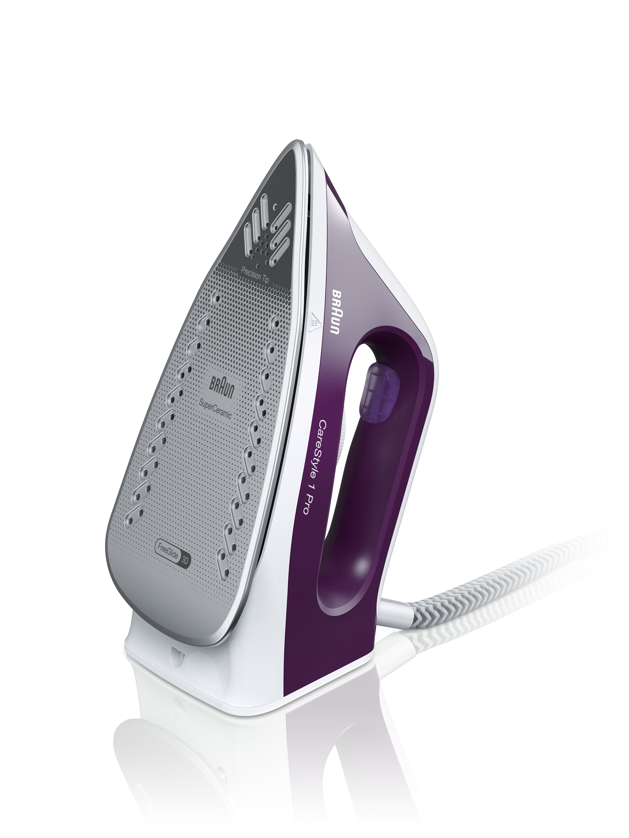 Braun CareStyle 1 Pro - Ferro da stiro con caldaia, Piastra con tecnologia FreeGlide3D, 2200W, 1,7L, Viola (IS1514VI) GARANZIA ITALIA