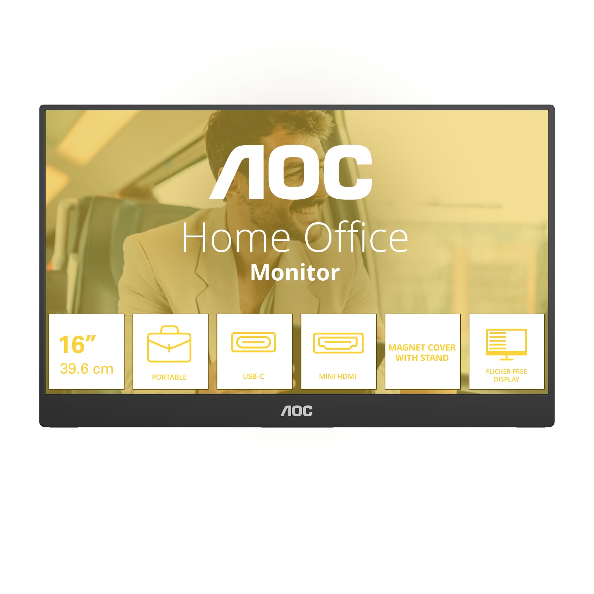 AOC 16T20E2 TV e monitor portatile Nero 39,6 cm (15.6") LED 1920 x 1080 Pixel GARANZIA ITALIA