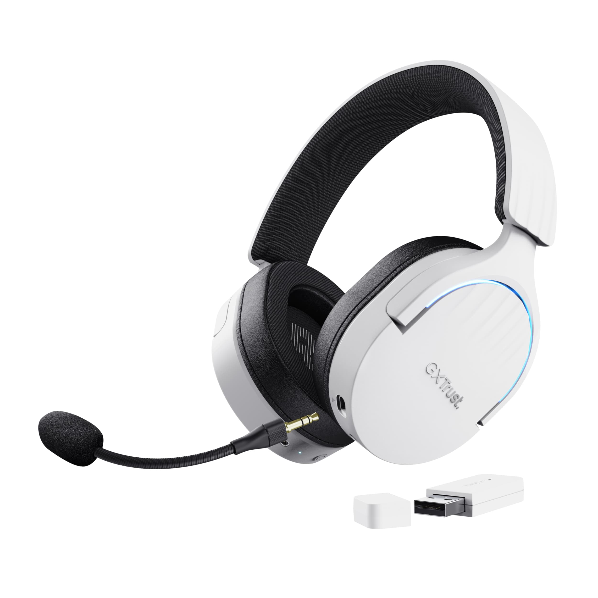 Trust GXT 491W FAYZO Auricolare Con cavo e senza cavo A Padiglione Gaming USB tipo-C Bluetooth Nero, Bianco GARANZIA ITALIA