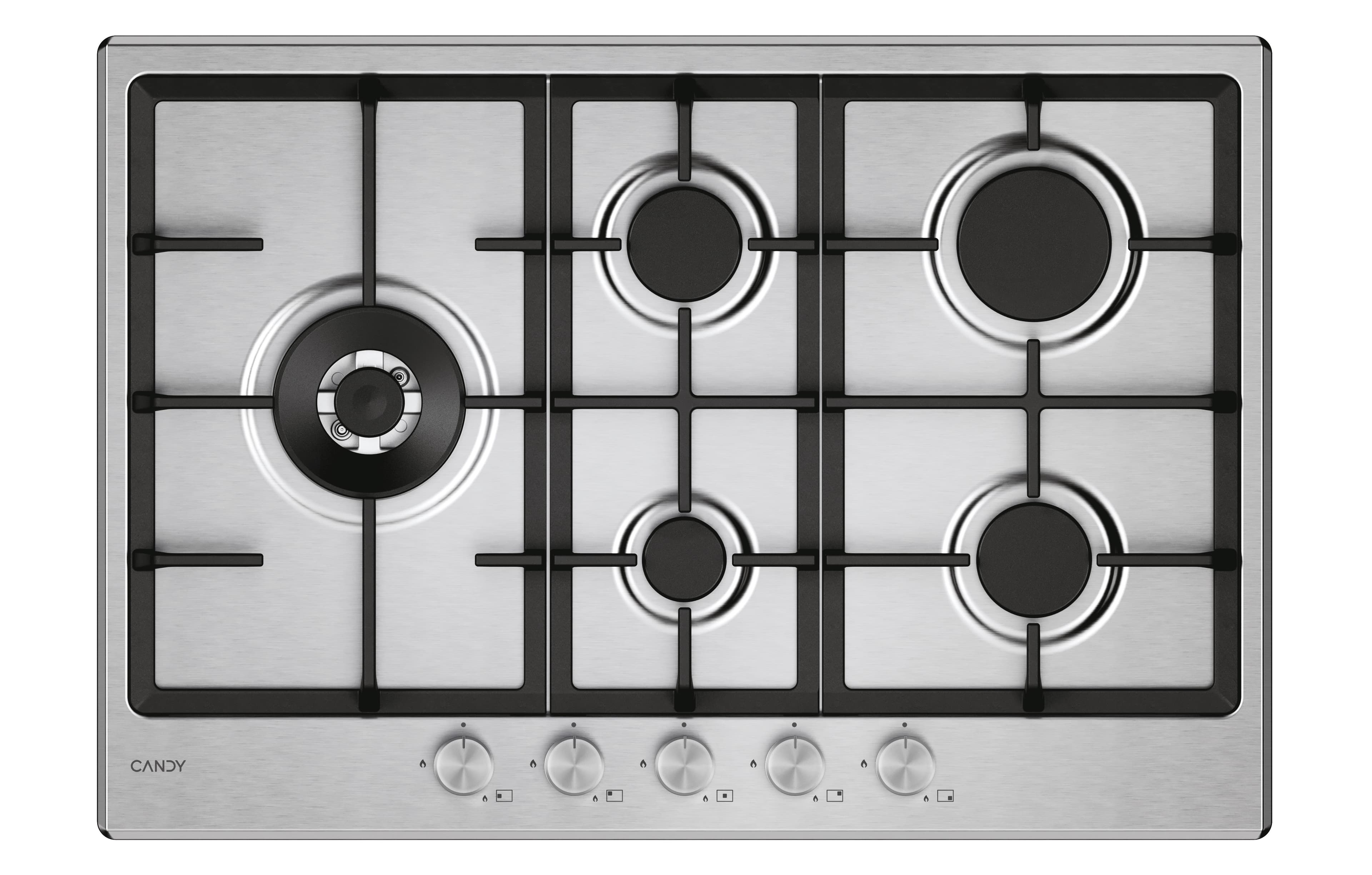 Candy CHG7WL4WTX Acciaio inox Da incasso 74.5 cm Gas 5 Fornello(i) GARANZIA ITALIA