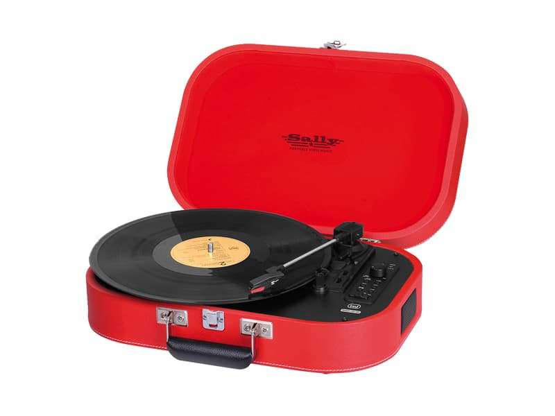 Trevi SALLY GIRADISCHI STEREO WIRELESS USB AUX-IN BATTERIA RICARICABILE TT 1020 BT ROSSO GARANZIA ITALIA