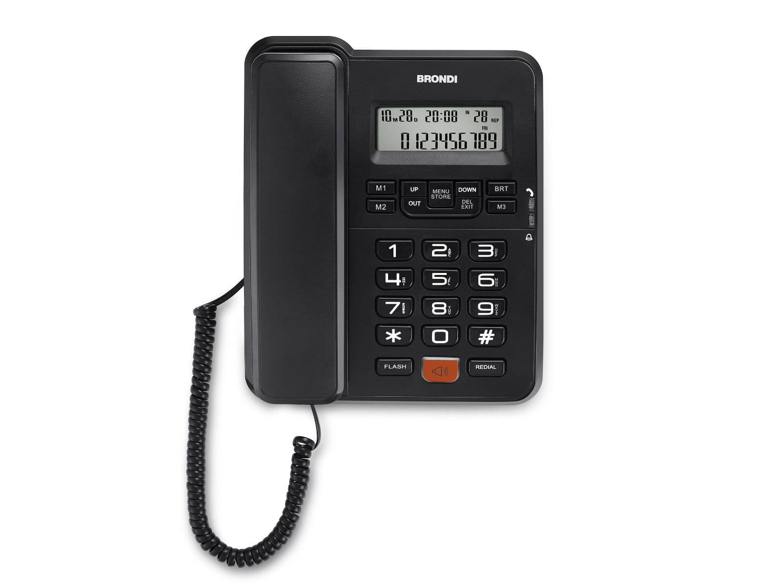 Brondi Office Desk Telefono DECT Identificatore di chiamata Nero GARANZIA ITALIA