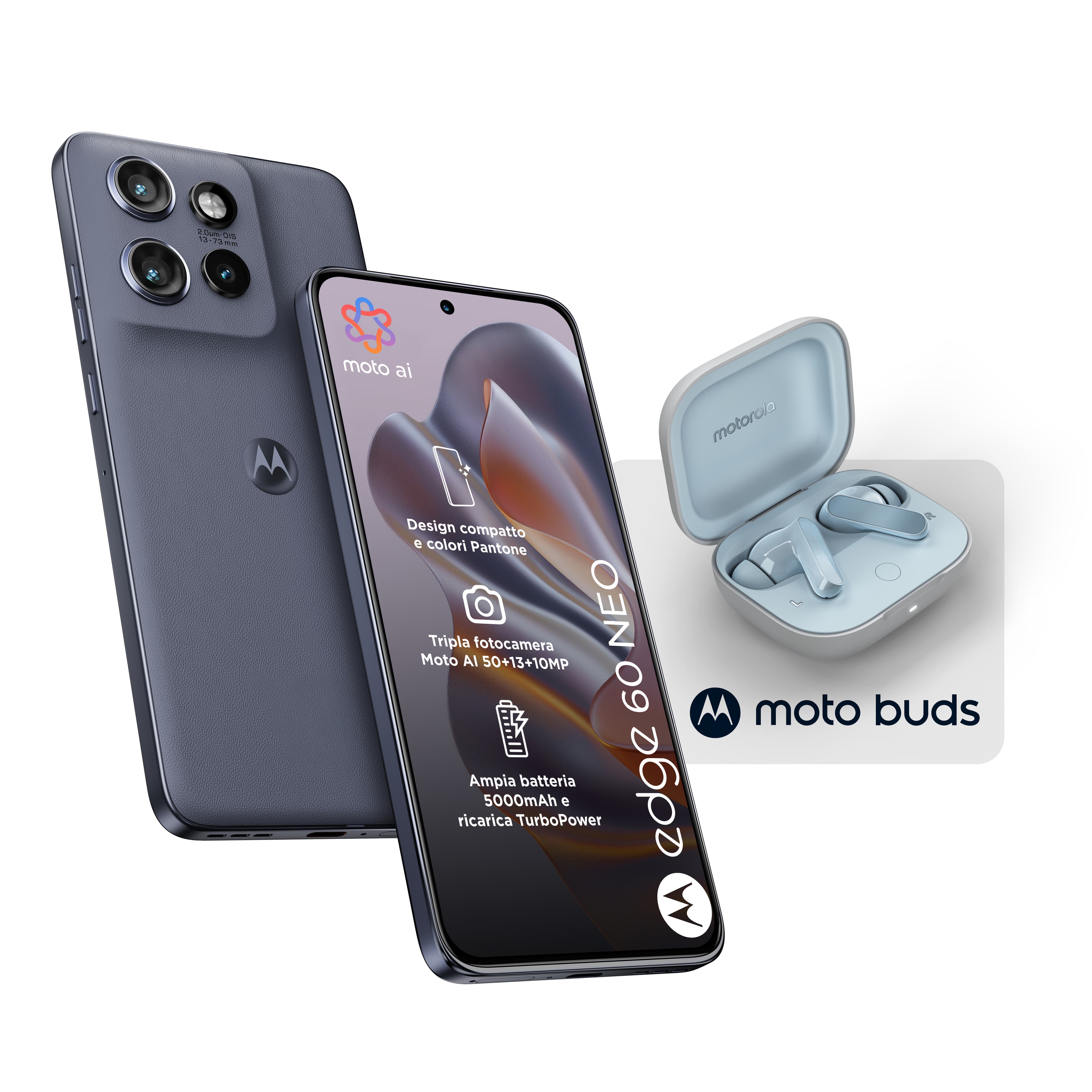 Motorola edge Pack 2x1 60 Neo 8/256 Grisaille + Moto Buds GARANZIA ITALIA