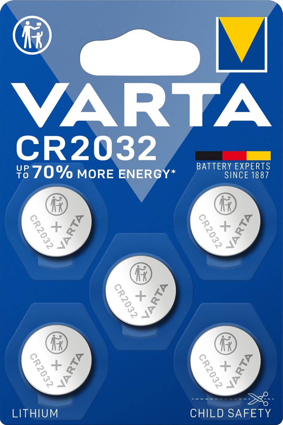 Varta LITHIUM Coin CR2032 (Batteria a bottone, 3V) Blister da 5 GARANZIA ITALIA