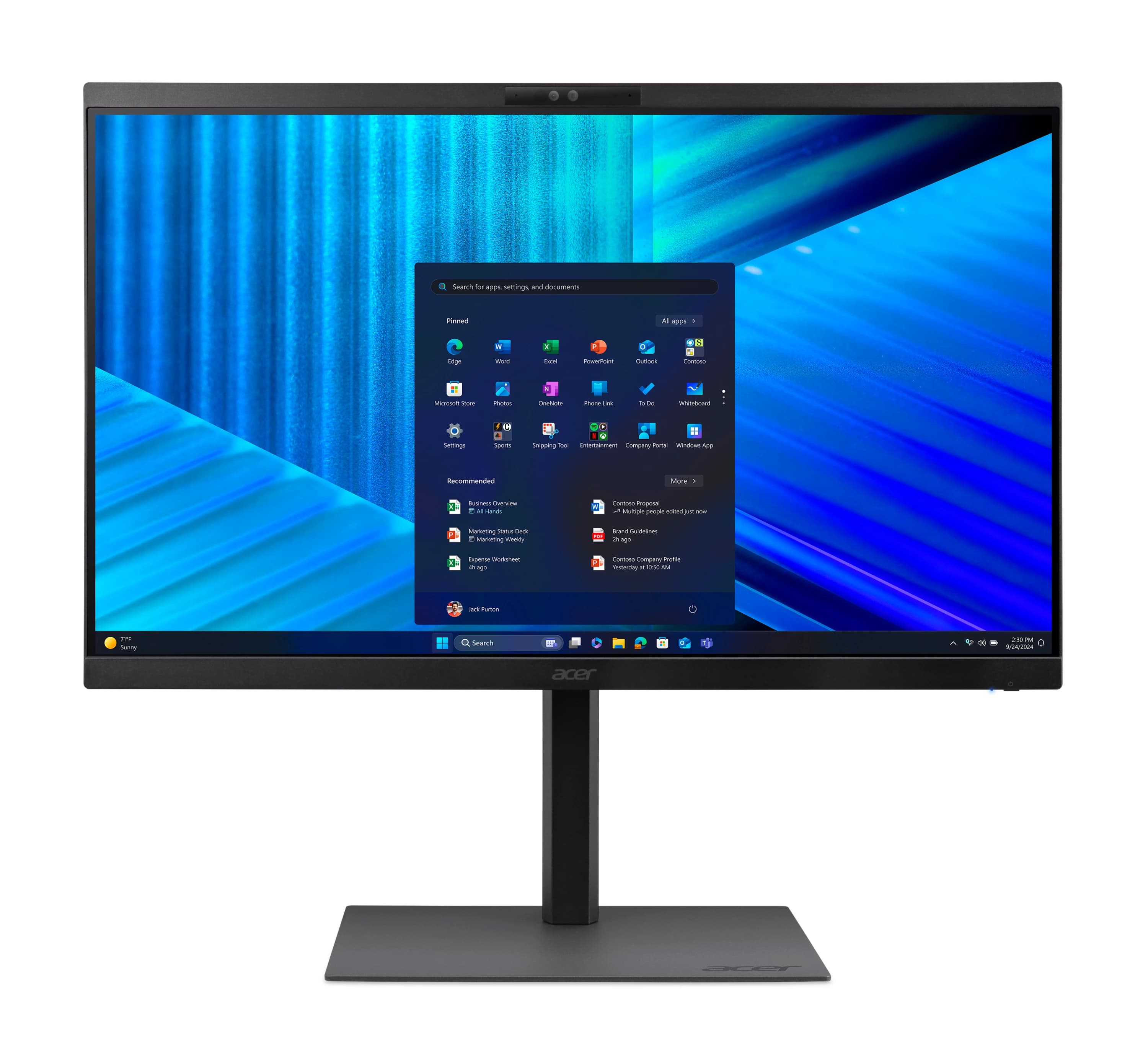 Acer Veriton VVZ4737GT Intel Core Ultra 7 265 68,6 cm (27") 1920 x 1080 Pixel PC All-in-one 16 GB DDR5-SDRAM 512 GB SSD Windows 11 Pro Wi-Fi 6E (802.11ax) Nero GARANZIA ITALIA