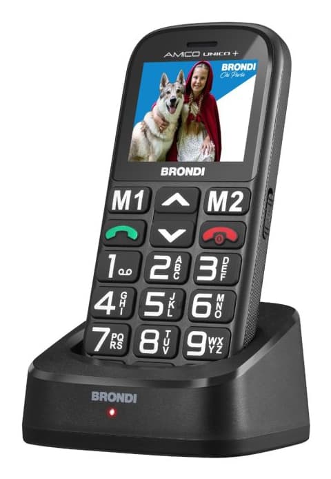 Brondi Amico Unico+ 5,08 cm (2") Nero Telefono di livello base GARANZIA ITALIA
