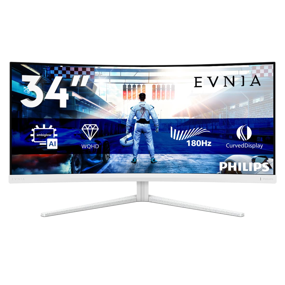 Philips Evnia 5000 34M2C5501A/00 Monitor PC 86,4 cm (34") 3440 x 1440 Pixel Wide Quad HD LCD Bianco GARANZIA ITALIA