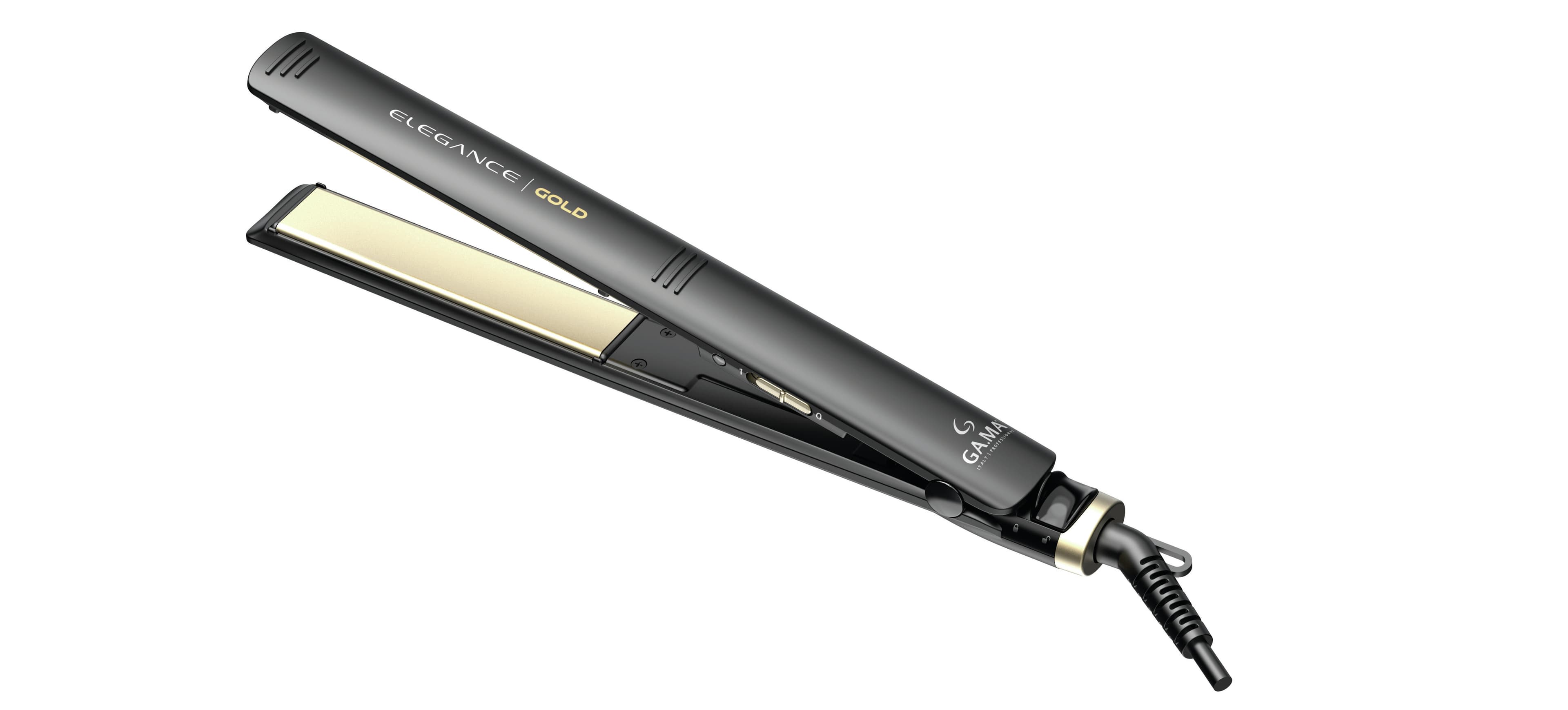 GA.MA Piastra Elegance Gold: trafile larghe in ceramica e olio d'argan "oro fluido", ceramica ion, effetto liscio o mosso a lungo, riscaldamento istantaneo, temperatura ideale fissa, pulsante chiudi piastra GARANZIA ITALIA