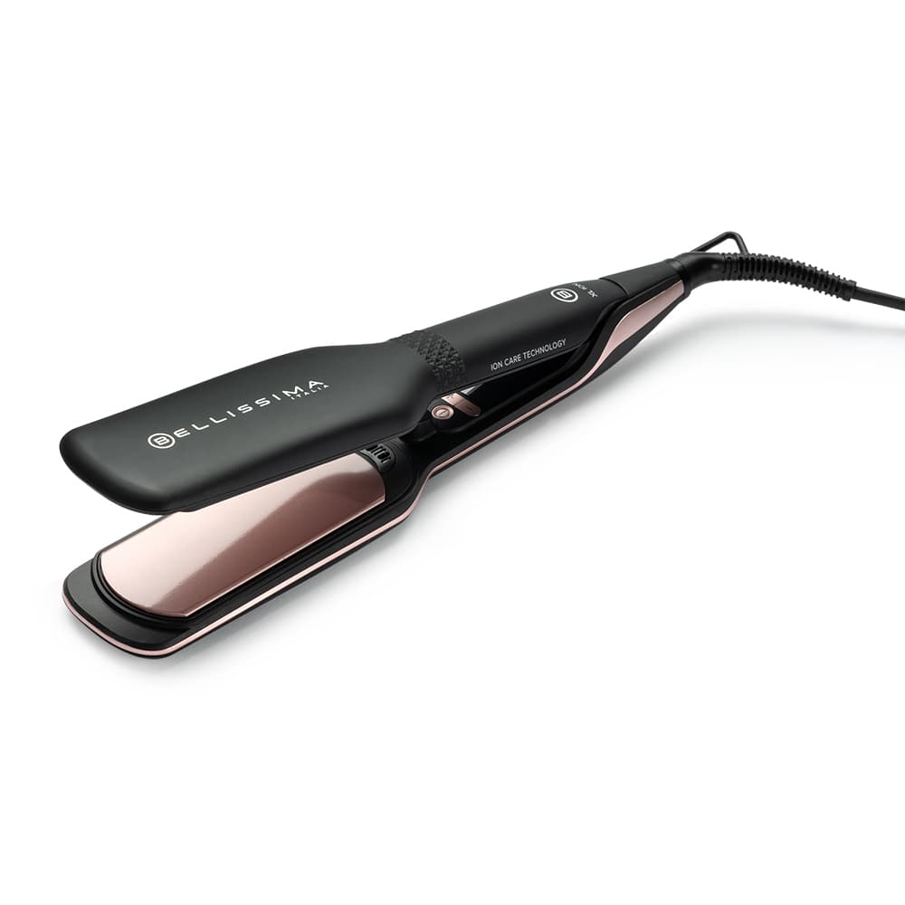 Bellissima Imetec XL ION, piastra lisciante per capelli, piastre larghe, ionizzatore, rivestimento ceramica e cheratina, 5 temperature da 150 a 230°C, riscaldamento rapido, cavo 1,8 m GARANZIA ITALIA