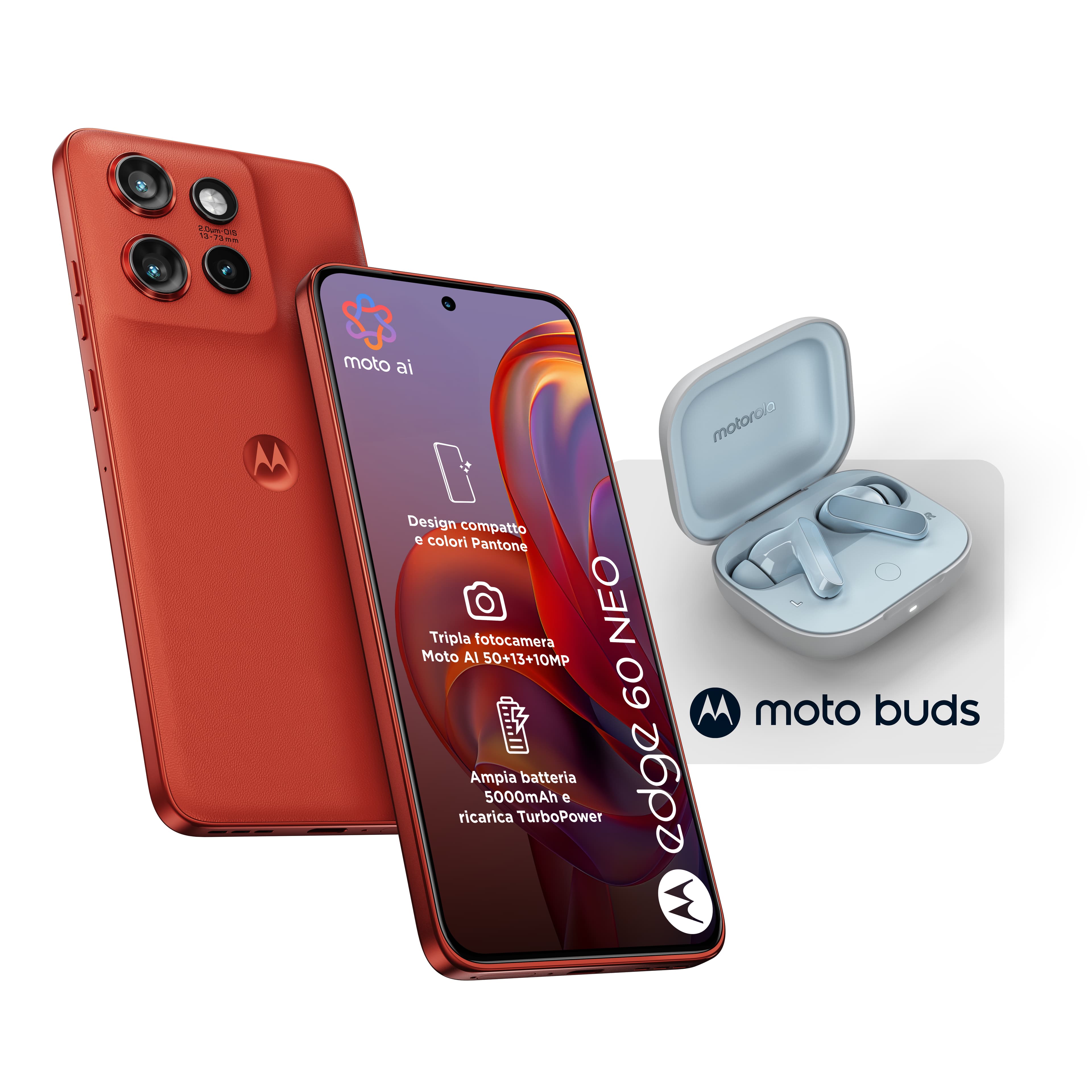Motorola edge Pack 2x1 60 Neo 8/256 Poinciana + Moto Buds GARANZIA ITALIA