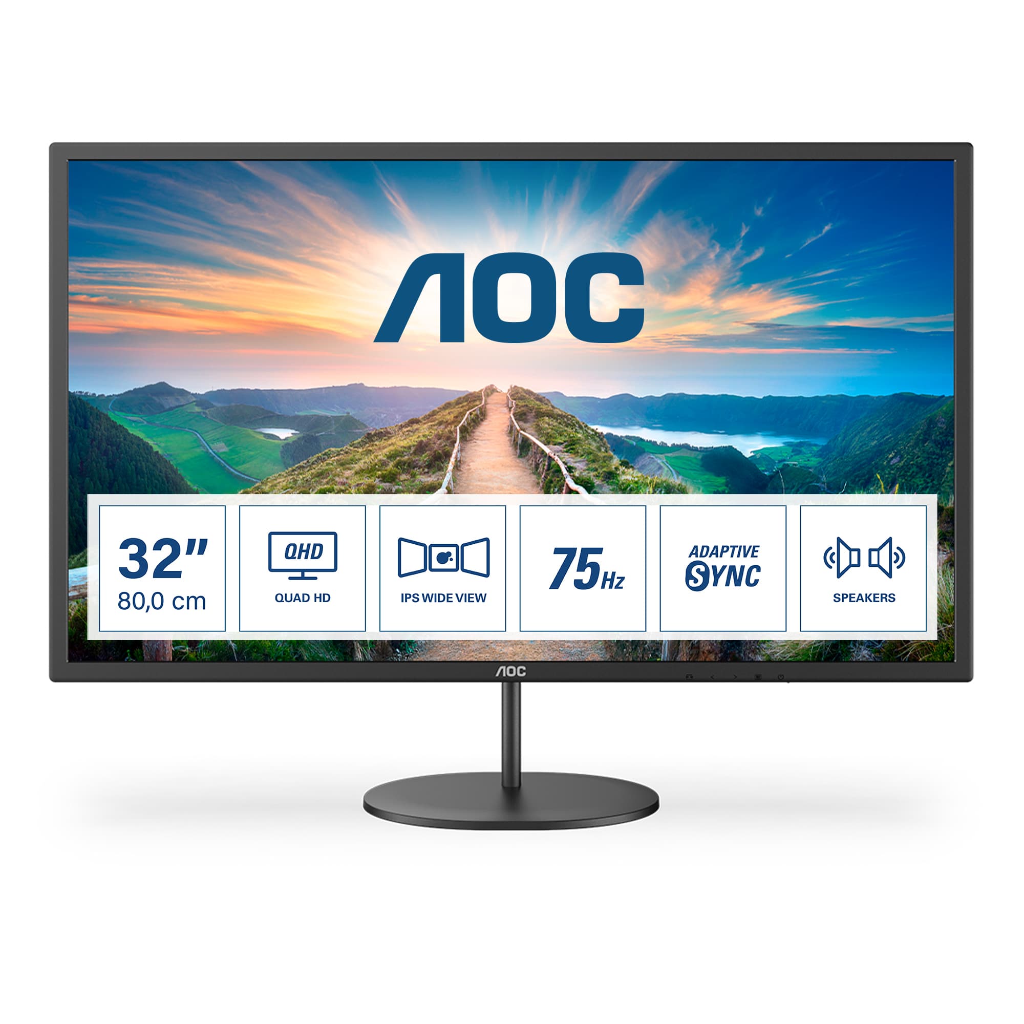 AOC V4 Q32V4 Monitor PC 80 cm (31.5") 2560 x 1440 Pixel 2K Ultra HD LED Nero GARANZIA ITALIA