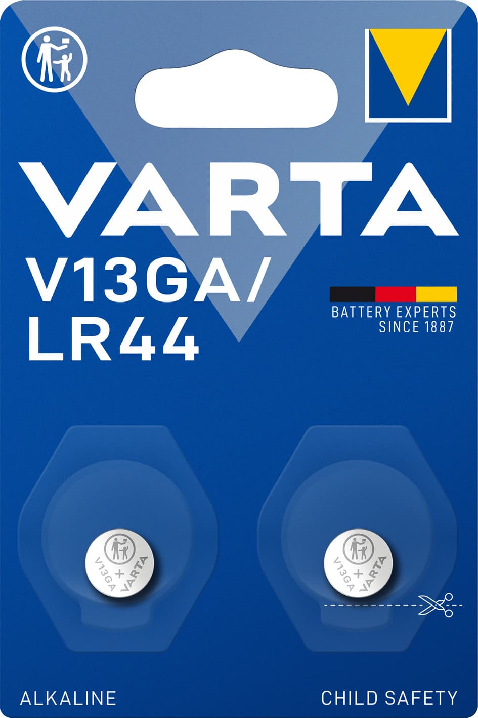 Varta ALKALINE V13GA, LR44 (Batteria Speciale , 1.5V) Blister da 2 GARANZIA ITALIA