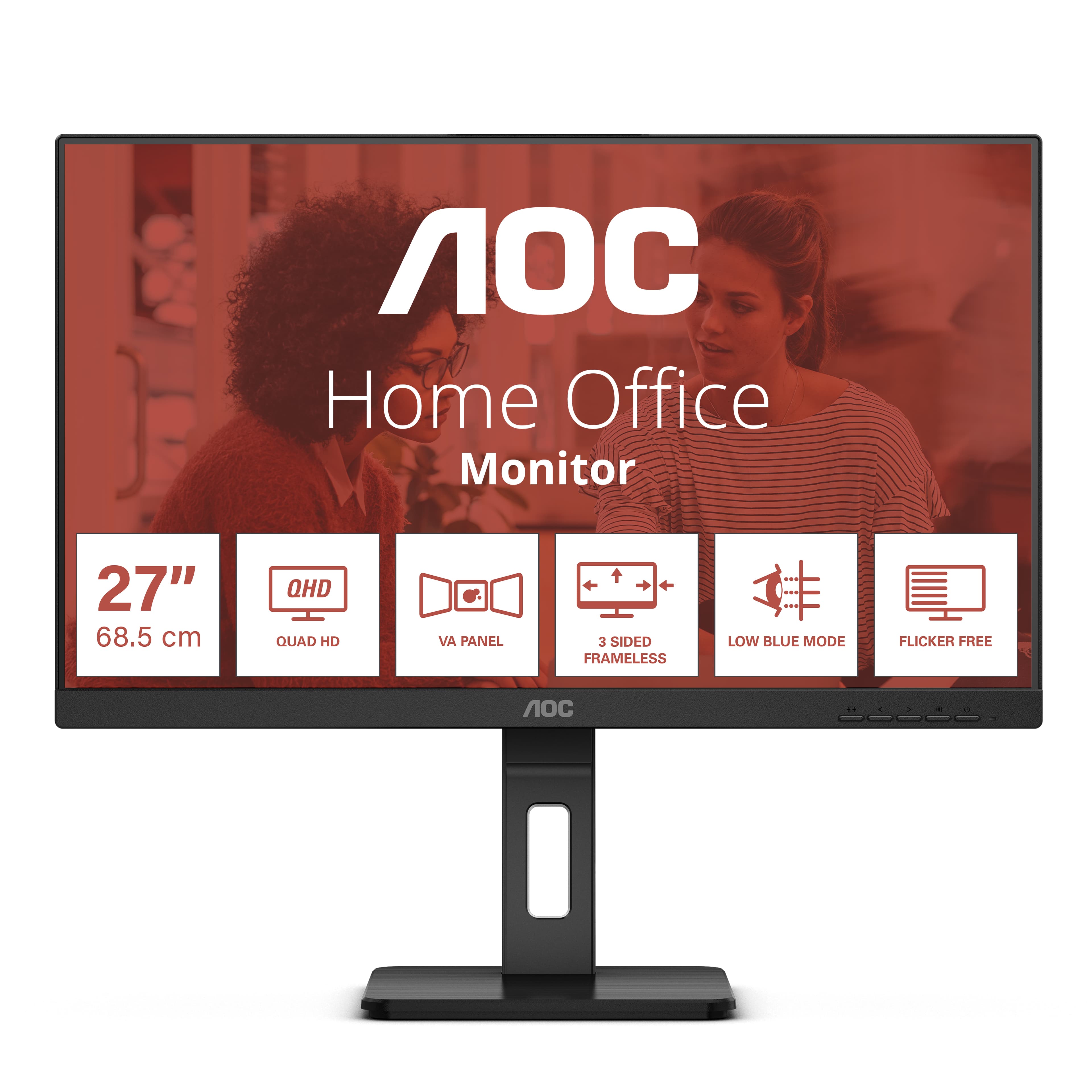 AOC Q27E3UMF Monitor PC 68,6 cm (27") 2560 x 1440 Pixel Quad HD Nero GARANZIA ITALIA