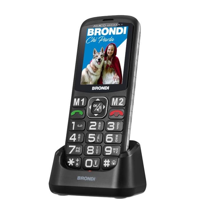 Brondi AMICO DI CASA+ 6,1 cm (2.4") Nero Telefono per anziani GARANZIA ITALIA